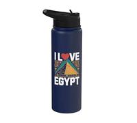 I Love Egypt Piramidi Cuore Geroglifici Stainless Steel Insulated Water Bottle