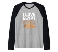 I Love Egypt Sfinge Geroglifici Maglia con Maniche Raglan