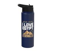 I Love Egypt Sfinge Piramidi Stile Stainless Steel Insulated Water Bottle