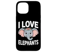 I Love Elephants - Fascia per capelli con motivo floreale Custodia per iPhone 15