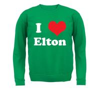 I Love Elton - Adulti Felpa/Maglione - Concerto Musica Love John Rocket Uomo