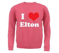 I Love Elton - Adulti Felpa/Maglione - Concerto Musica Love John Rocket Uomo
