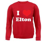 I Love Elton - Bambini Felpa/Maglione - Concerto Musica Love John Rocket Uomo