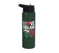 I Love England - Icona Cuore Rosa Design Stainless Steel Insulated Water Bottle