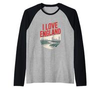 I Love England Paesaggio scenico Maglia con Maniche Raglan