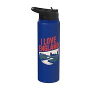 I Love England Paesaggio scenico Stainless Steel Insulated Water Bottle