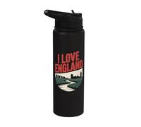 I Love England Paesaggio scenico Stainless Steel Insulated Water Bottle