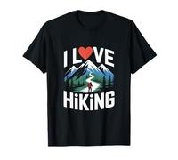 I Love Escursionismo Natura Montagne Avventura Deserto Trekking Maglietta