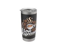 I Love Espresso Coffee Beans Brew Bicchiere termico in acciaio inox doppia parete