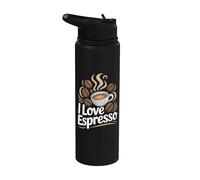 I Love Espresso Coffee Beans Brew Stainless Steel Insulated Water Bottle