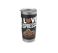 I Love Espresso Coffee Beans Cuore Bicchiere termico in acciaio inox doppia parete