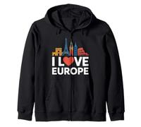I Love Europe Adventure Landmarks Tour Felpa con Cappuccio