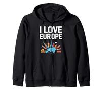 I Love Europe Design iconici Felpa con Cappuccio