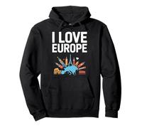 I Love Europe Design iconici Felpa con Cappuccio