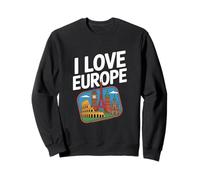 I Love Europe Landmark Adventure Travel Felpa