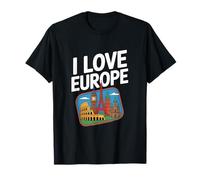 I Love Europe Landmark Adventure Travel Maglietta
