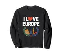I Love Europe Luoghi d'interesse Eiffel Colosseo Big Ben Felpa