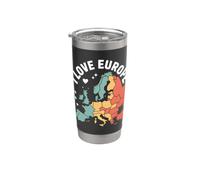 I Love Europe Map Entusiast Design Bicchiere termico in acciaio inox doppia parete
