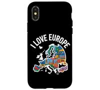 I Love Europe Monumenti Europei Mappa Custodia per iPhone X/XS
