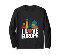 I Love Europe | Monumenti iconici | Design di viaggio Maglia a Manica