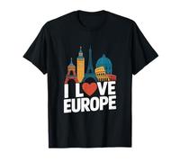 I Love Europe | Monumenti iconici | Design di viaggio Maglietta