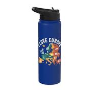 I Love Europe Monumenti iconici Stainless Steel Insulated Water Bottle
