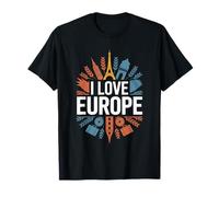 I Love Europe Monumenti iconici Travel Pride Maglietta