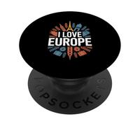 I Love Europe Monumenti iconici Travel Pride PopSockets PopGrip Adesivo