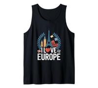 I Love Europe Monumenti iconici Viaggi Canotta