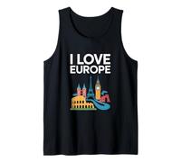 I Love Europe Monumenti iconici Viaggi Canotta
