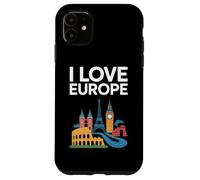 I Love Europe Monumenti iconici Viaggi Custodia per iPhone 11