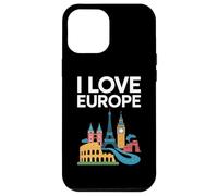 I Love Europe Monumenti iconici Viaggi Custodia per iPhone 12 Pro Max