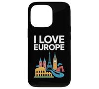 I Love Europe Monumenti iconici Viaggi Custodia per iPhone 13 Pro