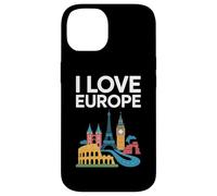 I Love Europe Monumenti iconici Viaggi Custodia per iPhone 14