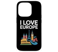 I Love Europe Monumenti iconici Viaggi Custodia per iPhone 14 Pro