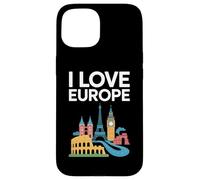 I Love Europe Monumenti iconici Viaggi Custodia per iPhone 15