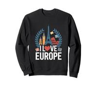 I Love Europe Monumenti iconici Viaggi Felpa