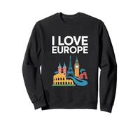 I Love Europe Monumenti iconici Viaggi Felpa