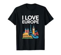 I Love Europe Monumenti iconici Viaggi Maglietta