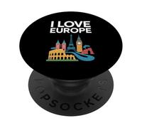 I Love Europe Monumenti iconici Viaggi PopSockets PopGrip Adesivo