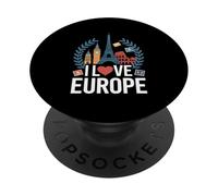 I Love Europe Monumenti iconici Viaggi PopSockets PopGrip Adesivo