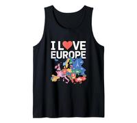 I Love Europe Monumenti Mappa Canotta