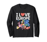 I Love Europe Monumenti Mappa Maglia a Manica