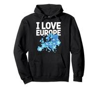 I Love Europe Puzzle Map Avventura Felpa con Cappuccio