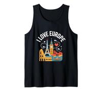 I Love Europe Torre Eiffel Big Ben Colosseo Canotta