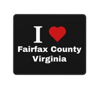I Love Fairfax County Virginia Mousepad Portatile Tappetino per Mouse Antiscivolo Mouse Pad per Gaming Lavoro Laptop 25X30Cm
