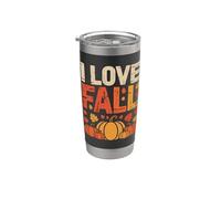 I Love Fall Autumn Leaves Zucche Bicchiere termico in acciaio inox doppia parete