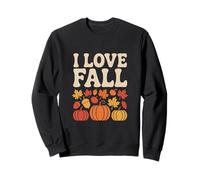 I Love Fall Autumn Leaves Zucche Felpa