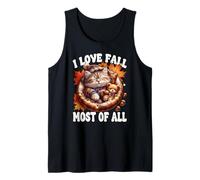 I Love Fall Most of all Cute Kitten for Cat Mom Autumn Cat Canotta