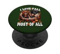 I Love Fall Most Of All Cute Sleeping Dog For Labrador Mom PopSockets PopGrip Adesivo